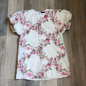 Vici Floral Mini Dress - White and Pink